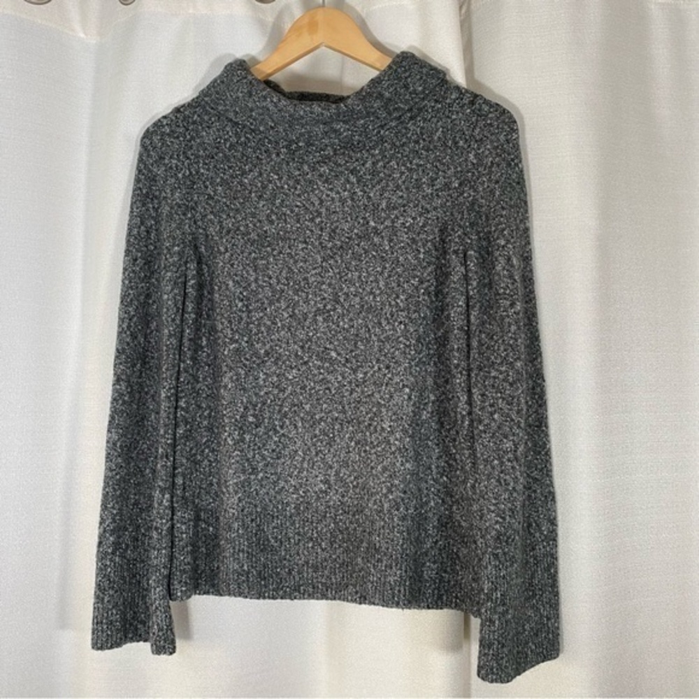 LOFT Alpaca Wide Turtle Neck Sweater Heathered Gray‎ S
